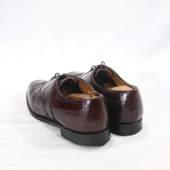 BOSTONIAN CLASSICS Burgundy Wingtip Oxford Shoes Sz 10 US Men - Picture 2 of 8